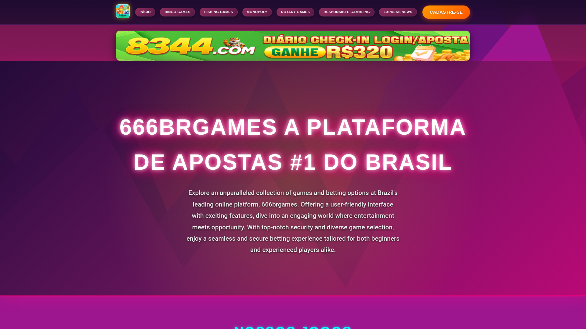 website screenshot of https://666brgame.com/