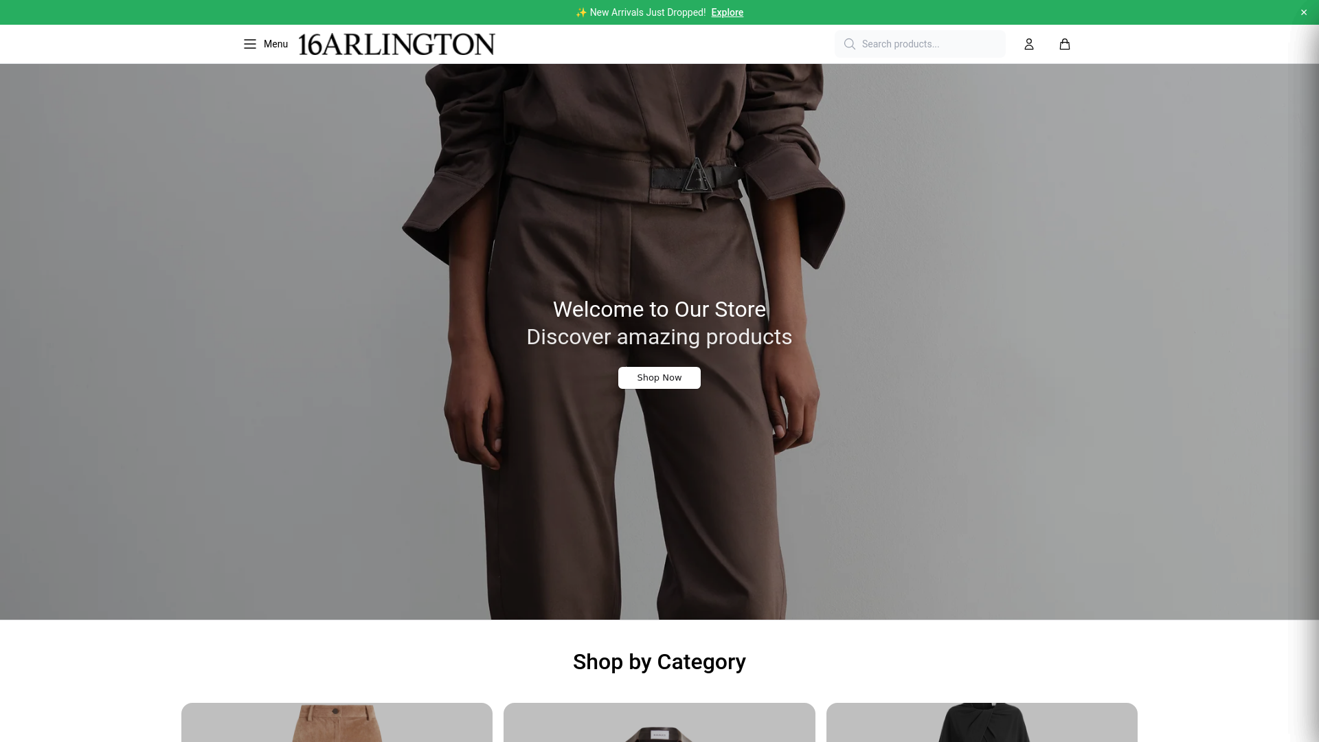 website screenshot of https://arlingtonstyle.shop/
