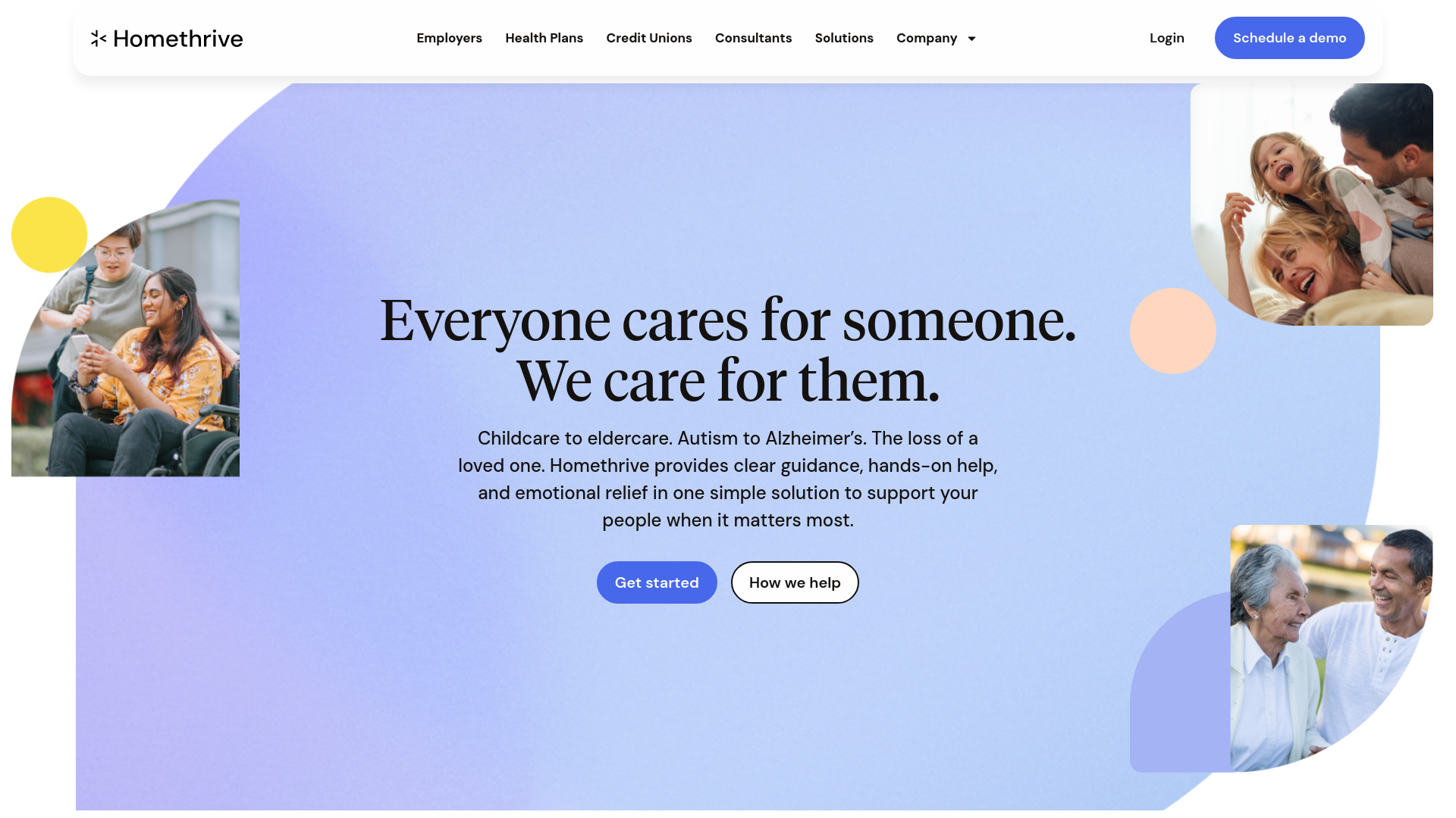 website screenshot of https://homethrive-caregiving.com/
