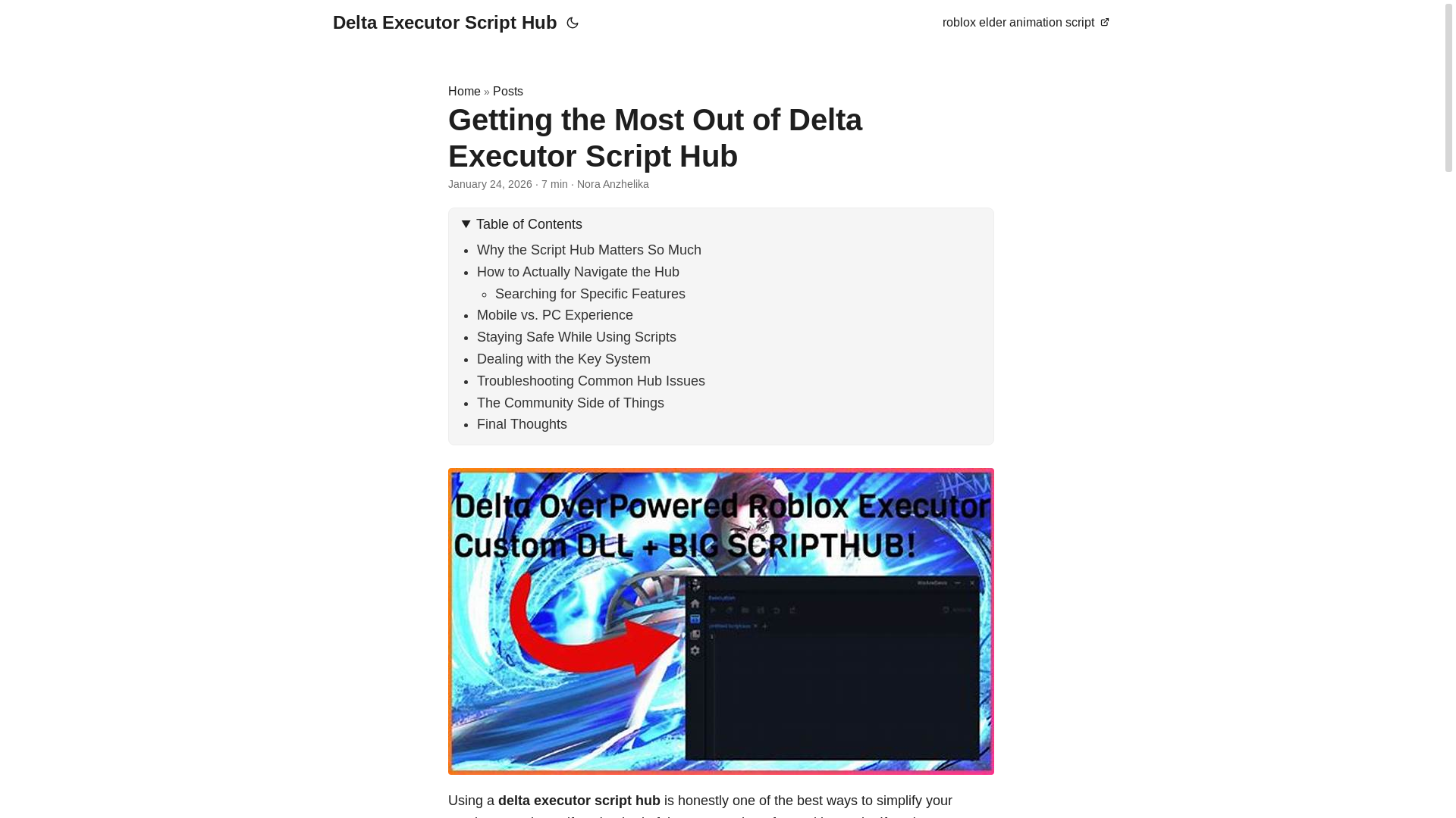 website screenshot of https://delta-executor-script-hub.pages.dev/