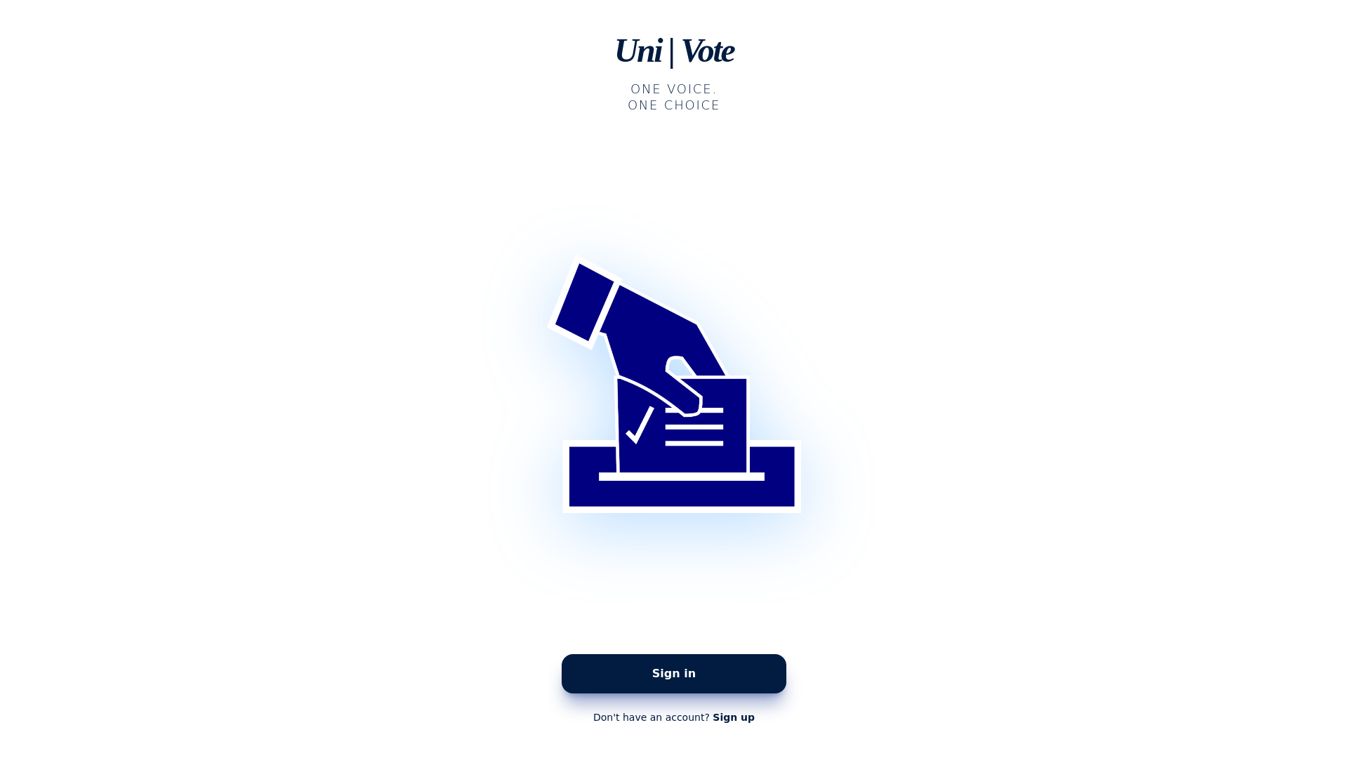 website screenshot of https://univote-frontend-2wf8l.sevalla.page