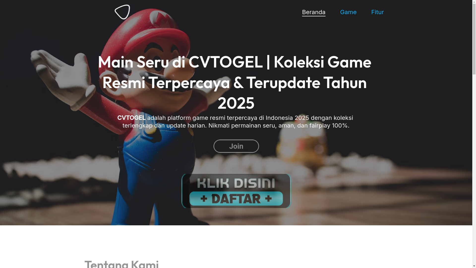 website screenshot of https://cvtogel-daftar.id/