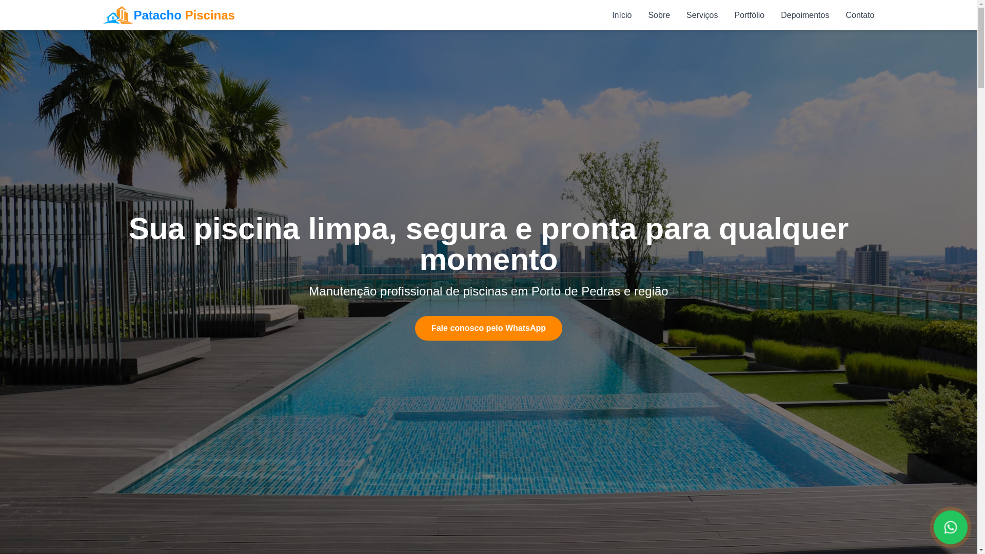 website screenshot of https://patachopiscinas.site/