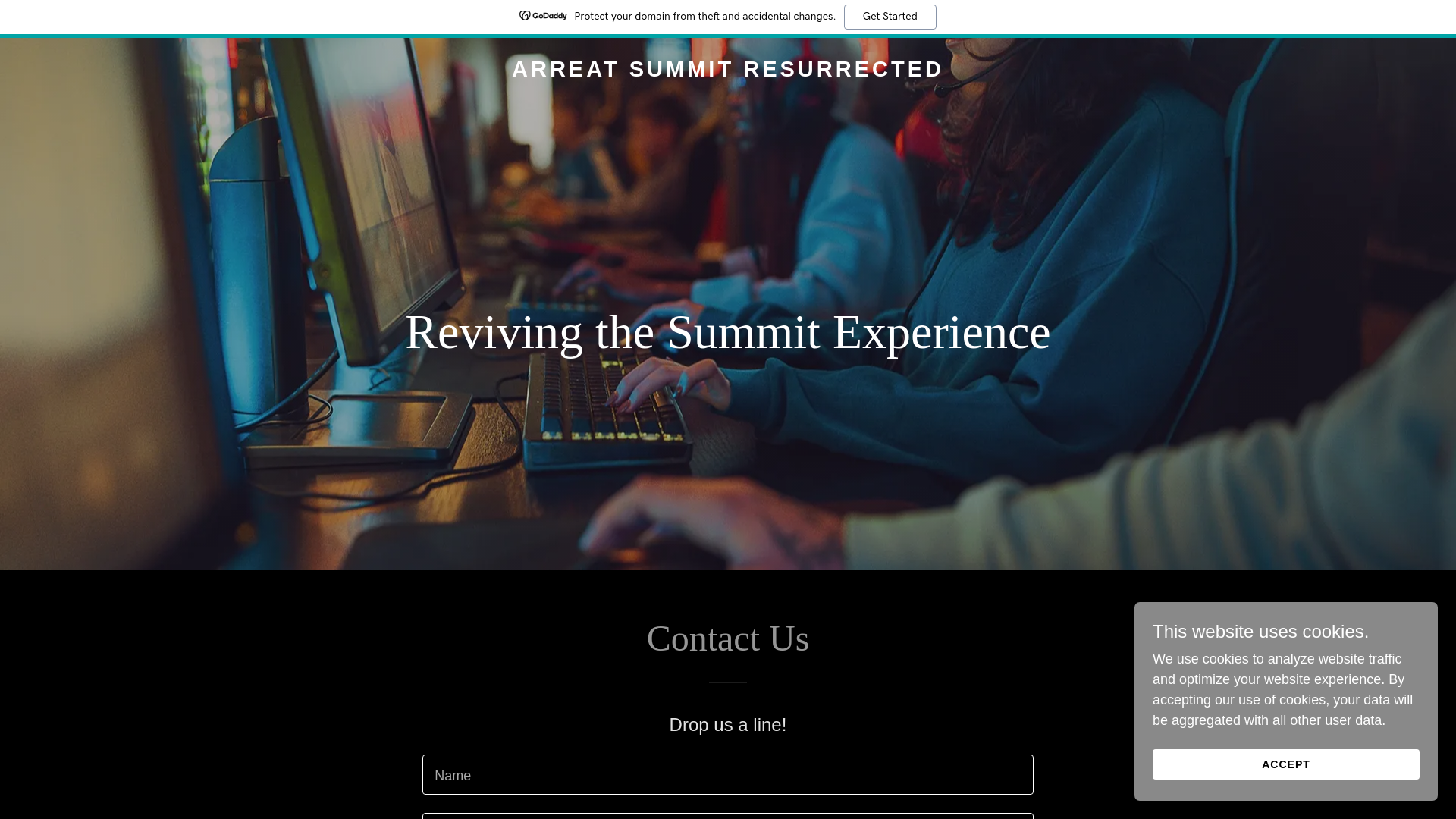 website screenshot of https://arreatsummitresurrected.com/