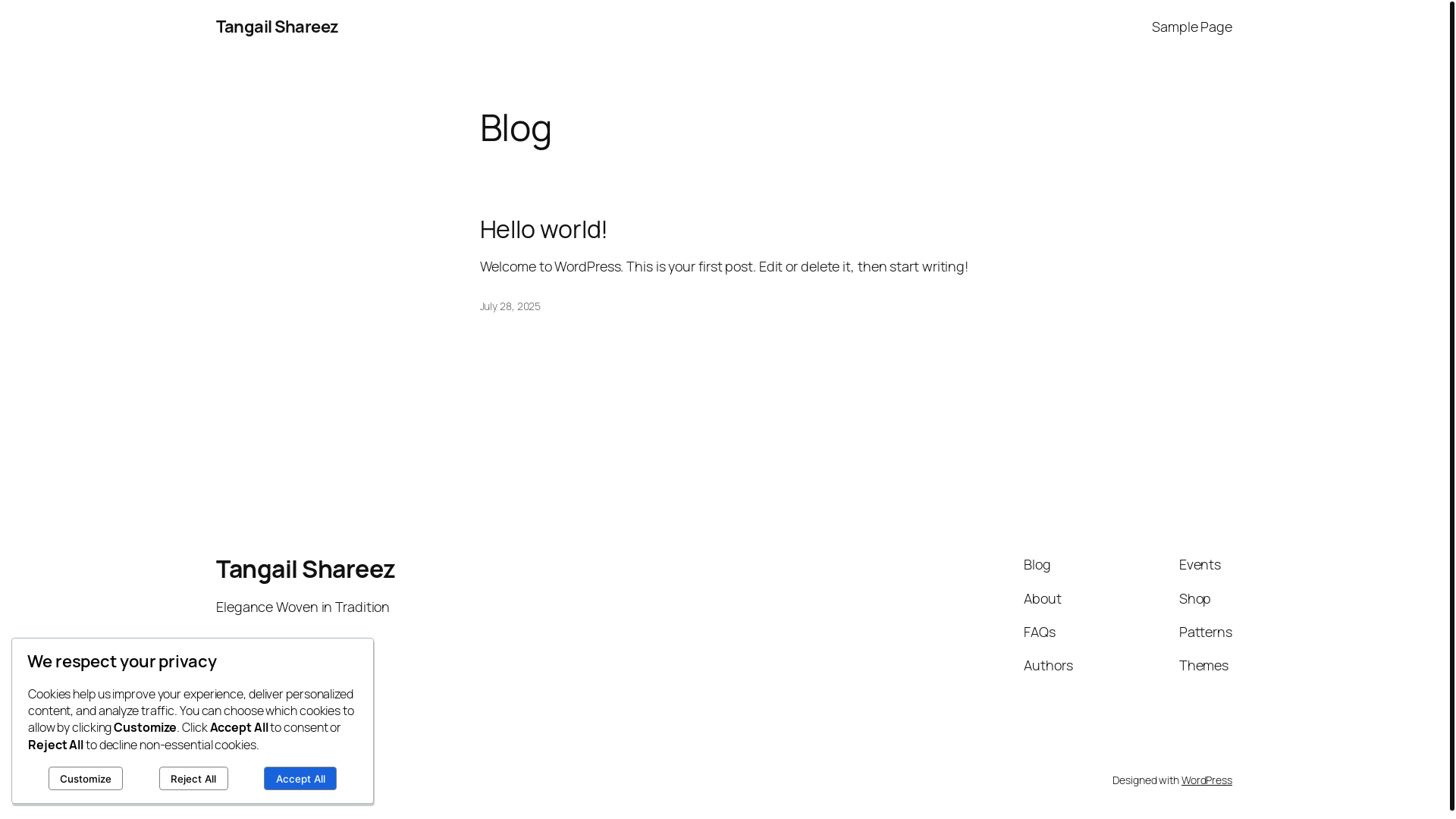 website screenshot of https://tangailshareez.com/