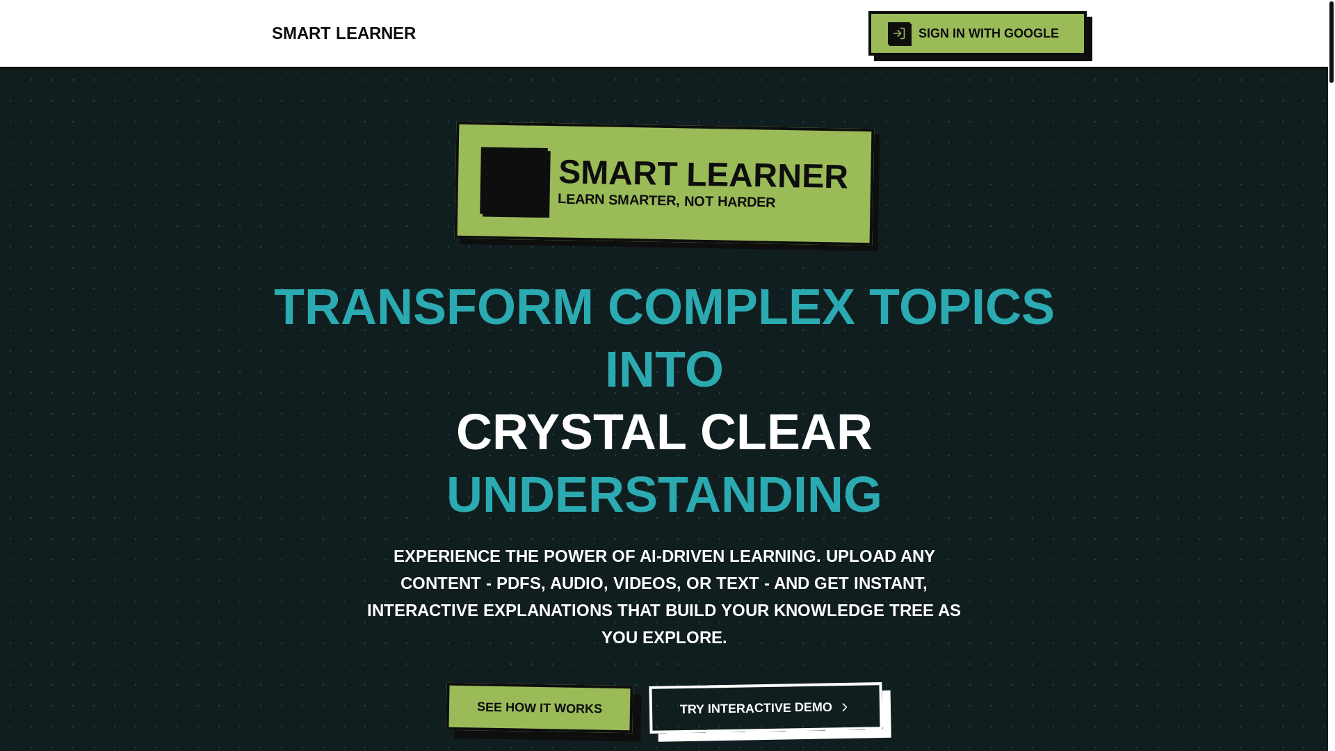 website screenshot of https://smartlearner.app/
