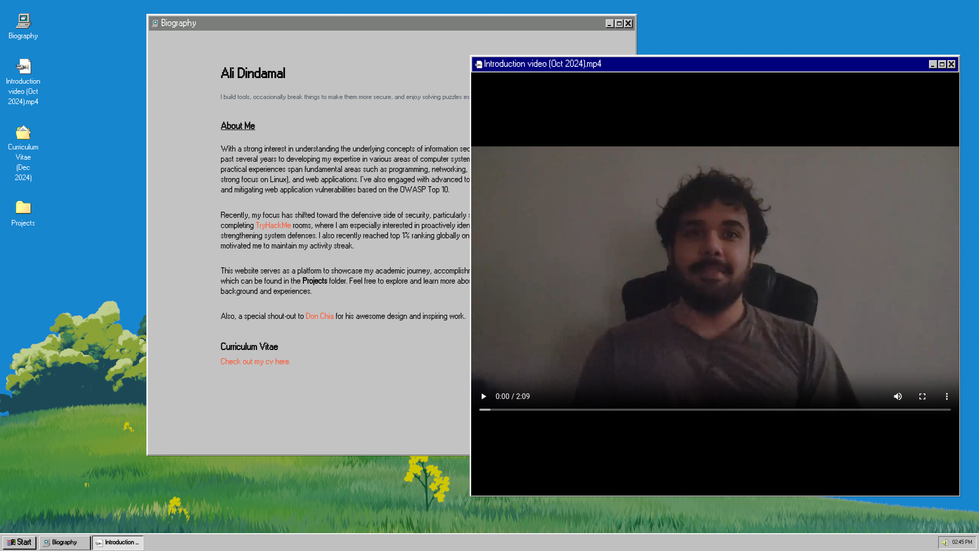 website screenshot of https://adindamal.me/
