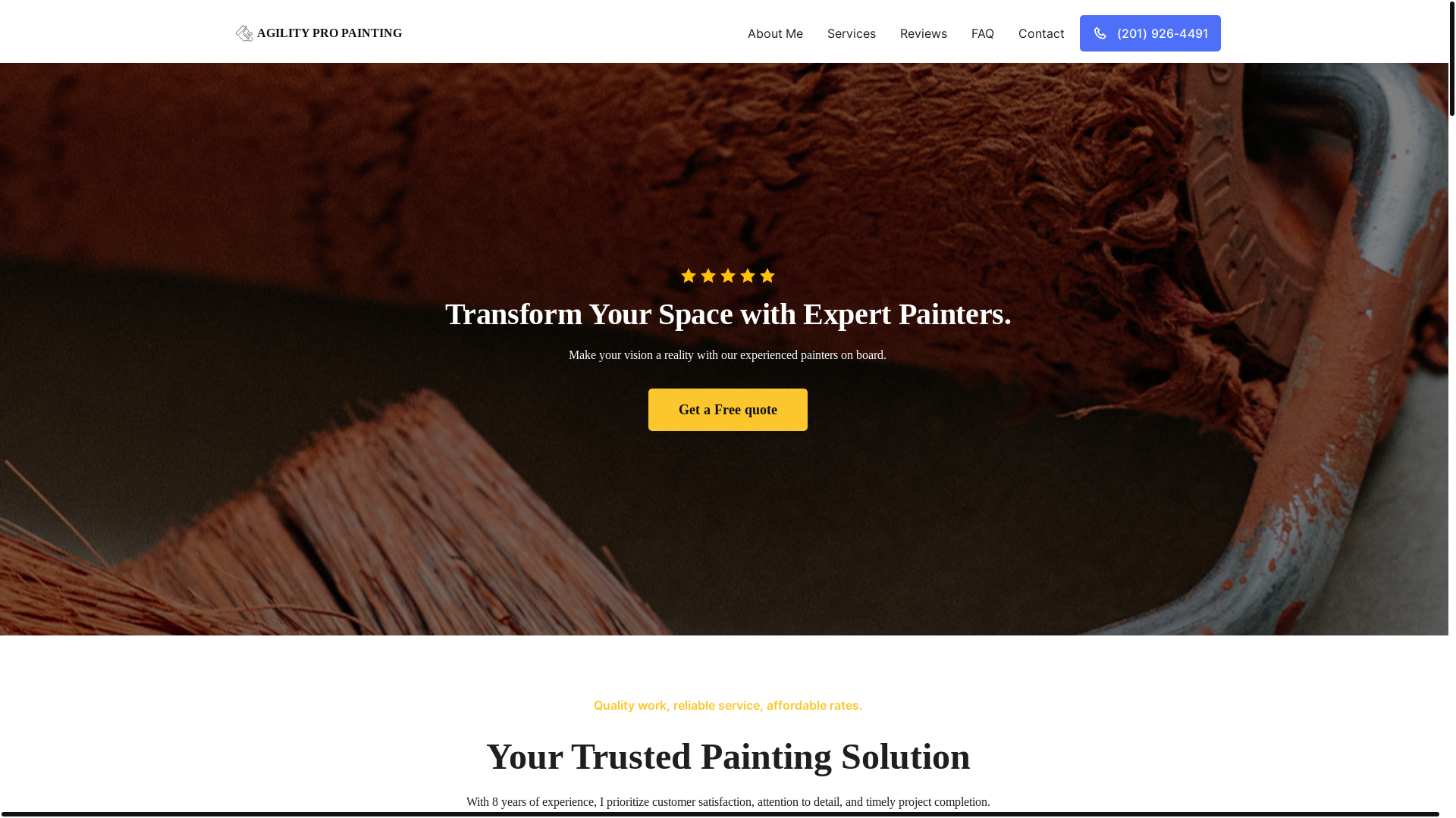 website screenshot of https://agilitypro-painting.com/