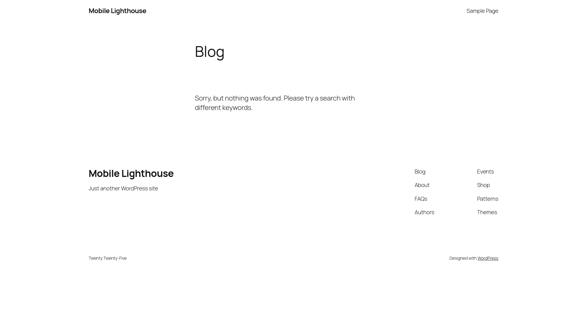 website screenshot of https://mobile-lighthouse.com/