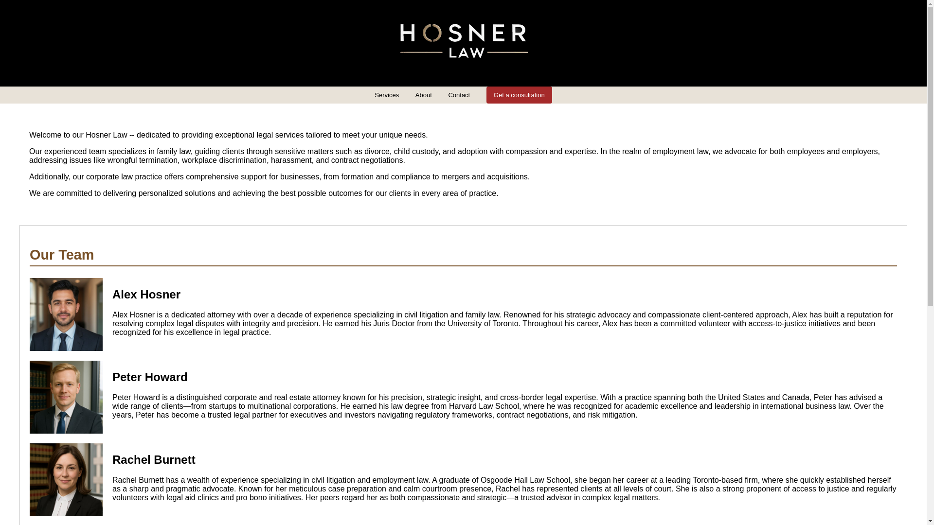 website screenshot of https://hosner-law-website.pages.dev/