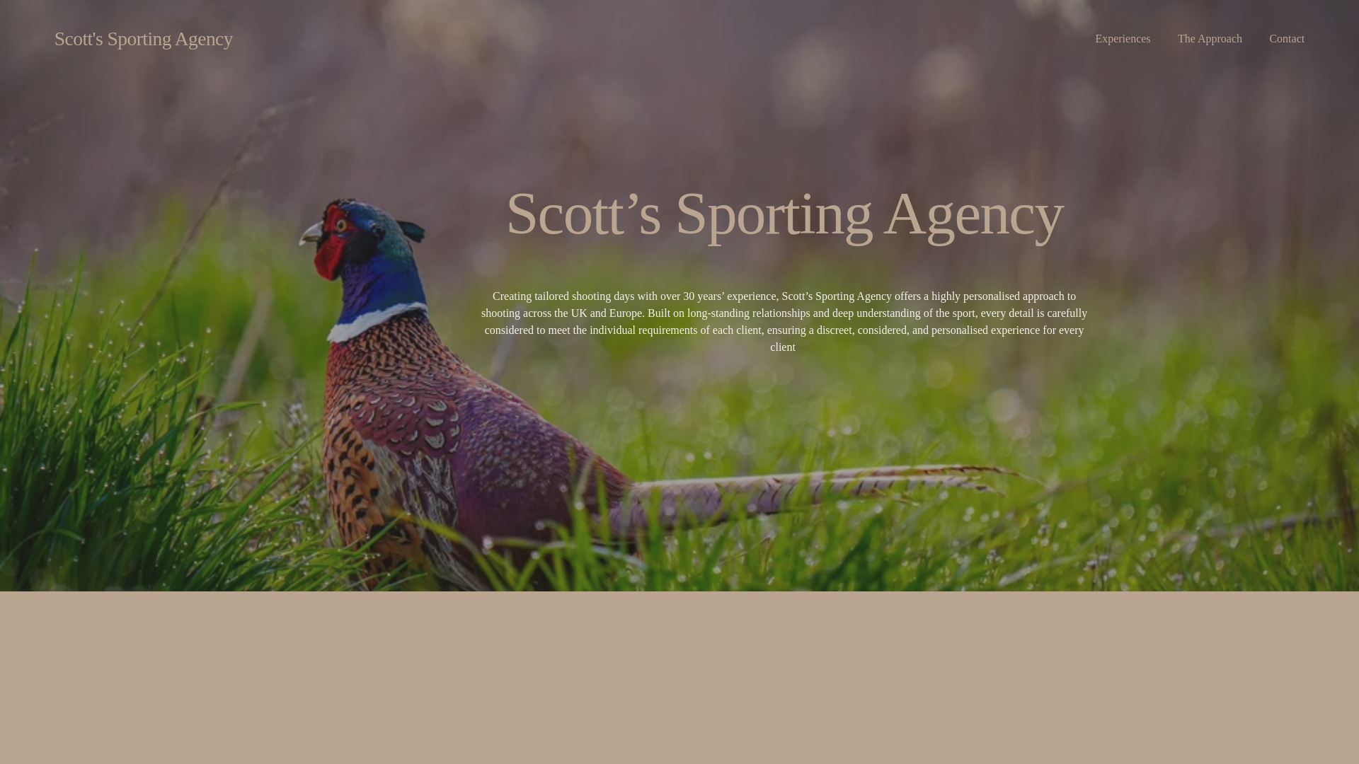 website screenshot of https://scottssportingagency.co.uk