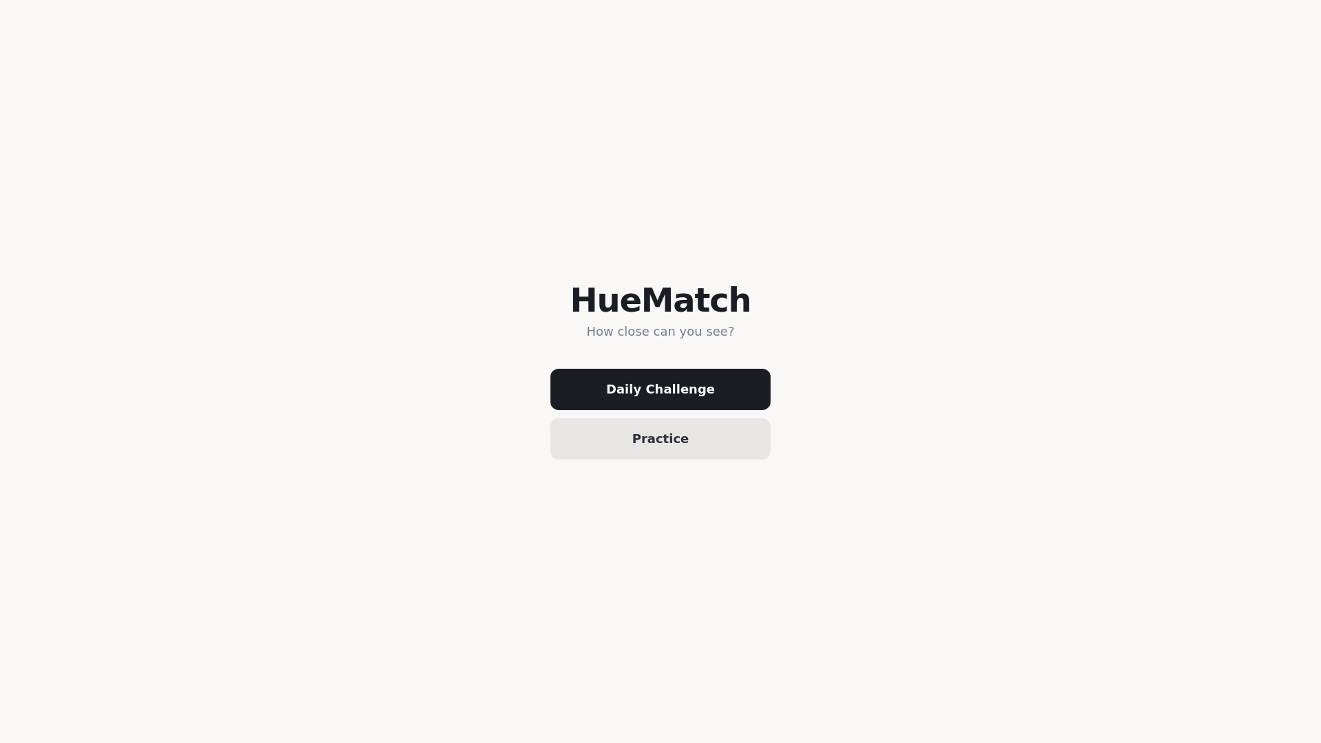 website screenshot of https://huematch.xyz/