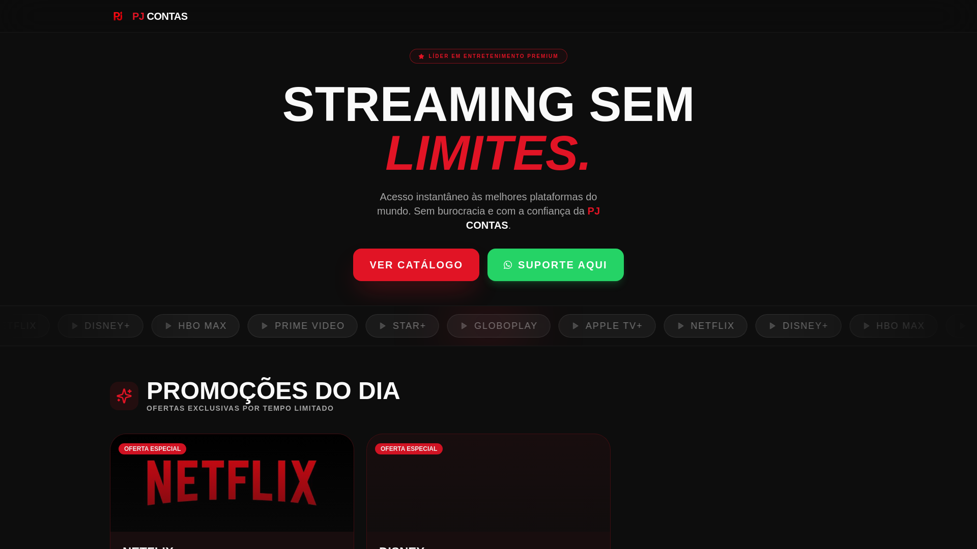 website screenshot of https://pjcontas.com/