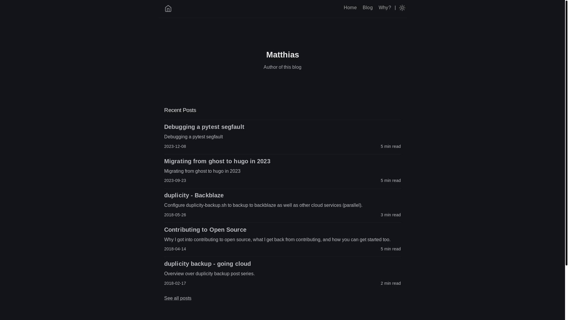 website screenshot of https://xmatthias-blog.pages.dev/