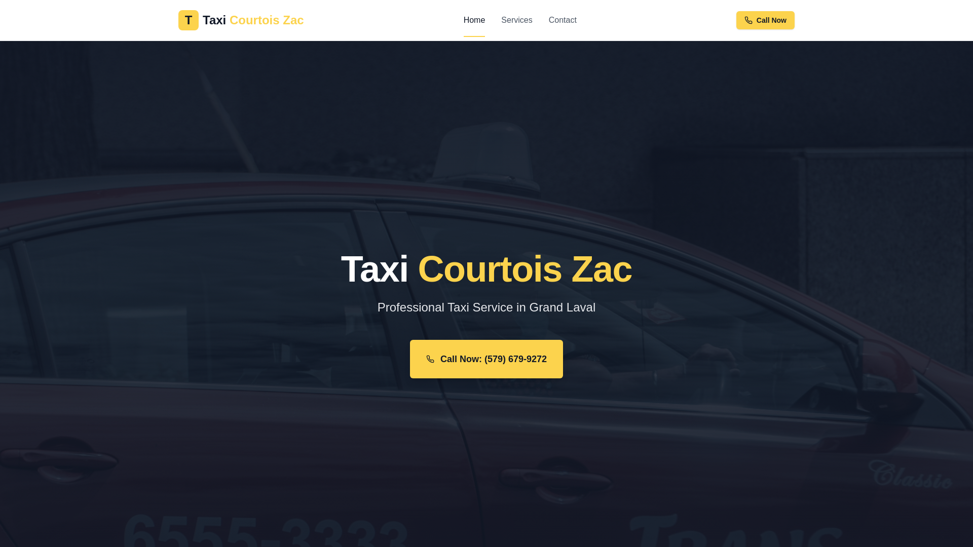 website screenshot of https://taxicourtoislaval.site/