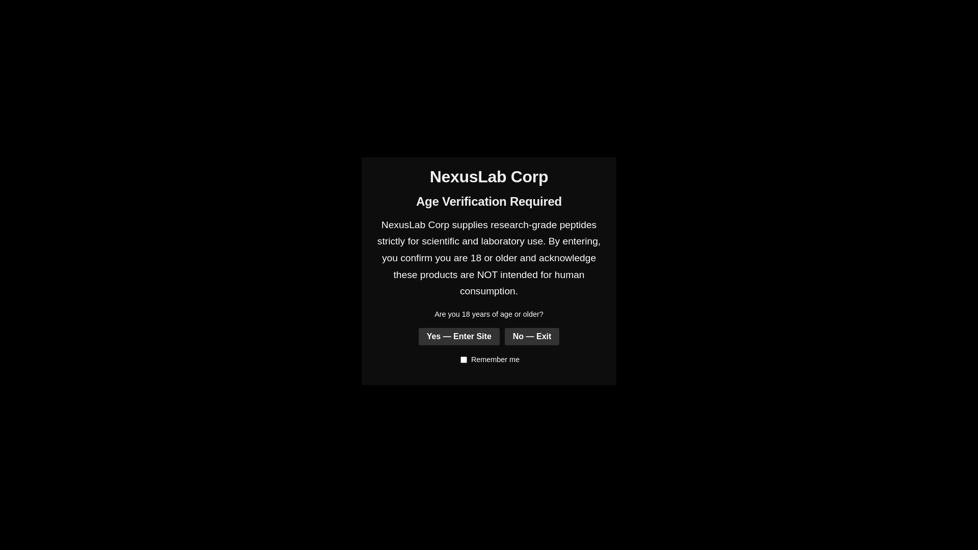 website screenshot of https://nexuslabscorp.com/