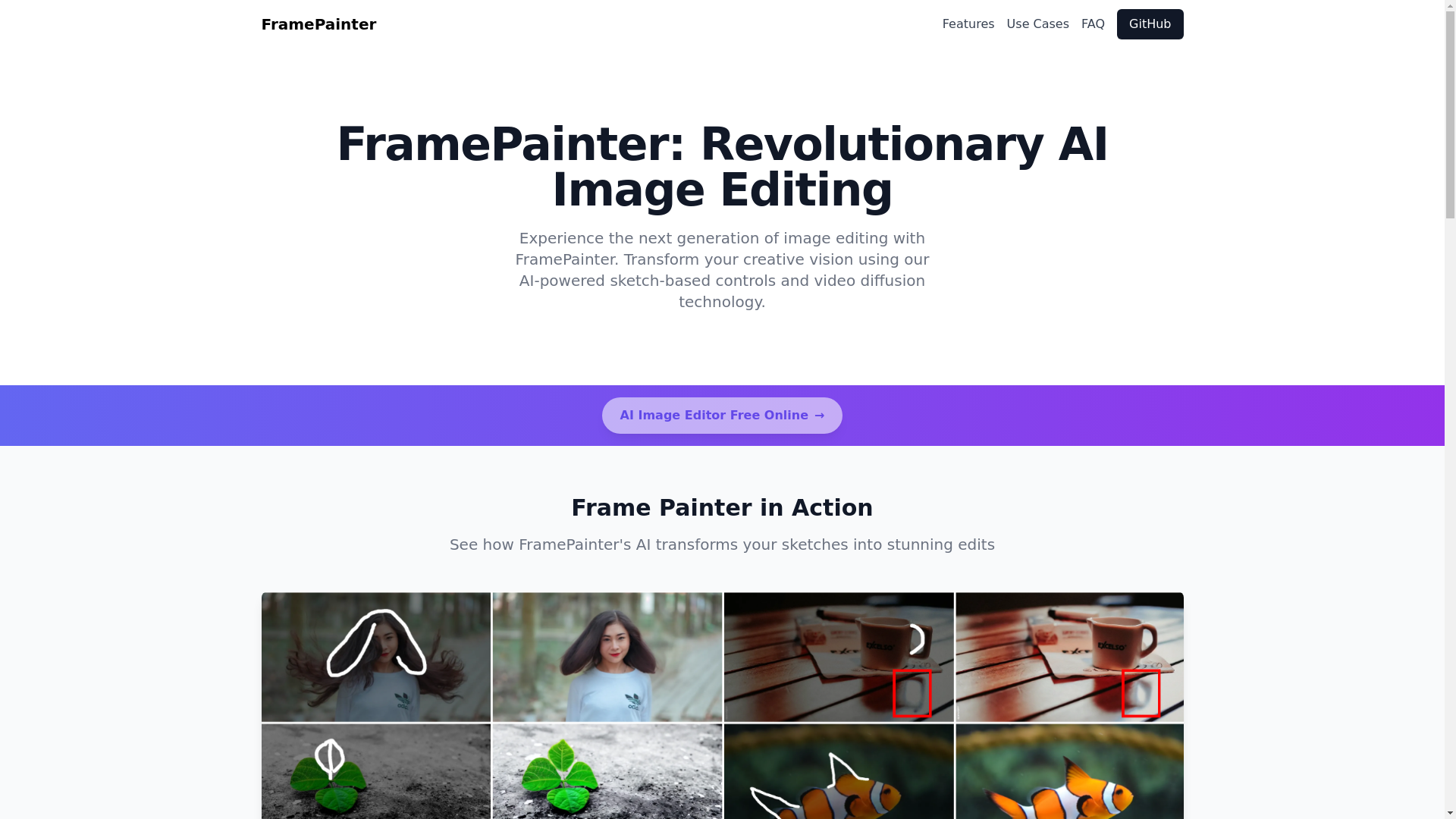 website screenshot of https://framepainter.pages.dev/