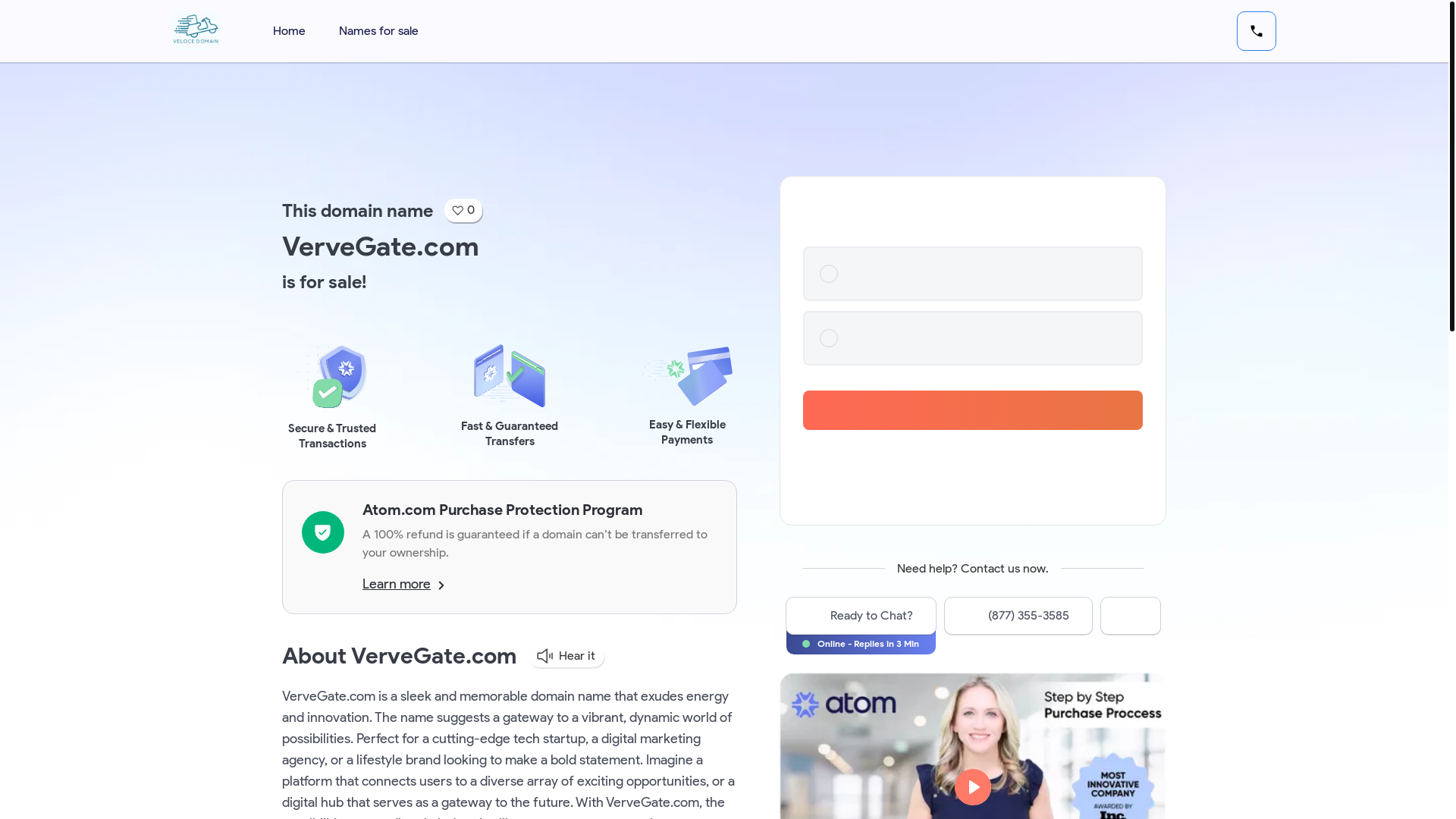 website screenshot of https://vervegate.com/