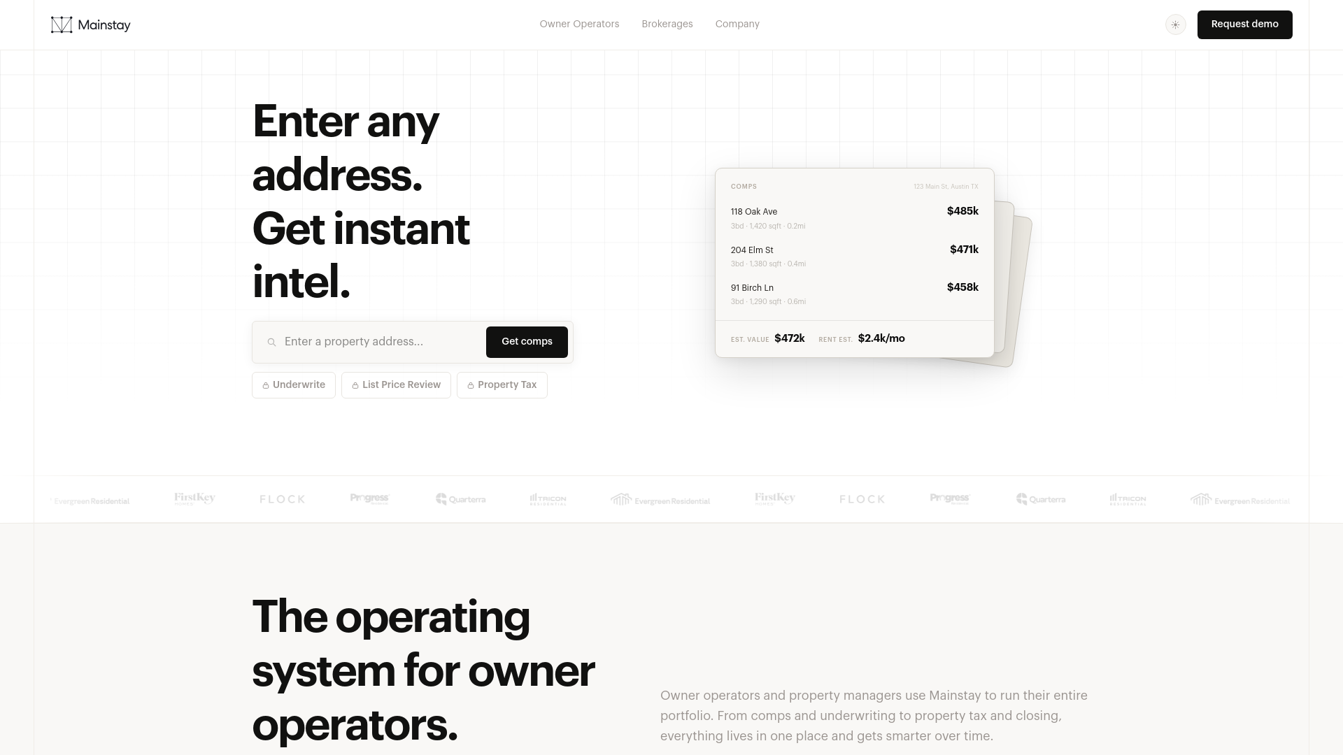 website screenshot of https://websitev0-mainstay.pages.dev/