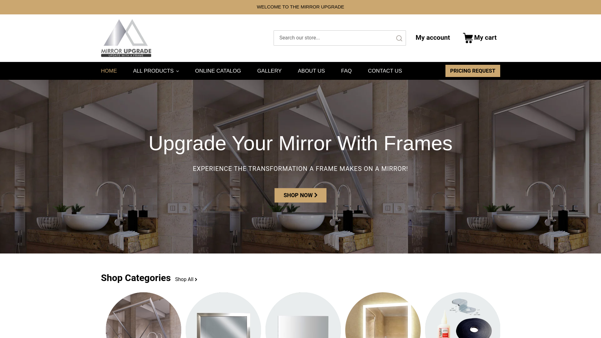 website screenshot of https://mirrorupgrade.com/