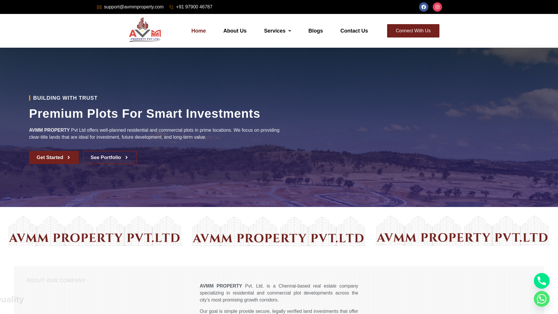 website screenshot of https://avmmproperty.com/