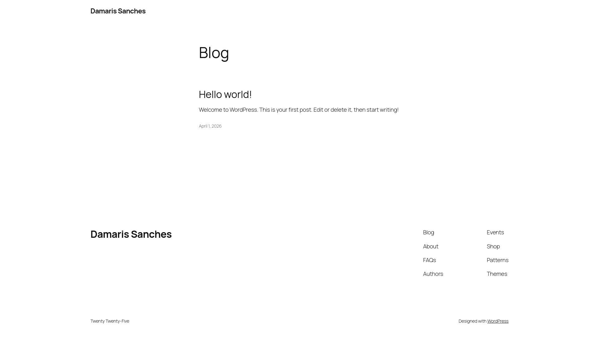 website screenshot of https://damarissanches.com