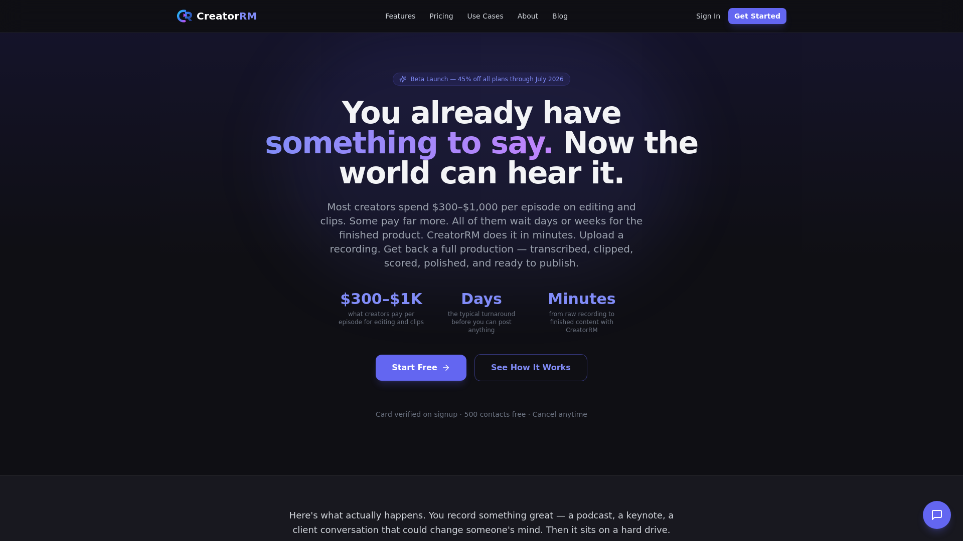 website screenshot of https://socialcreator.io/