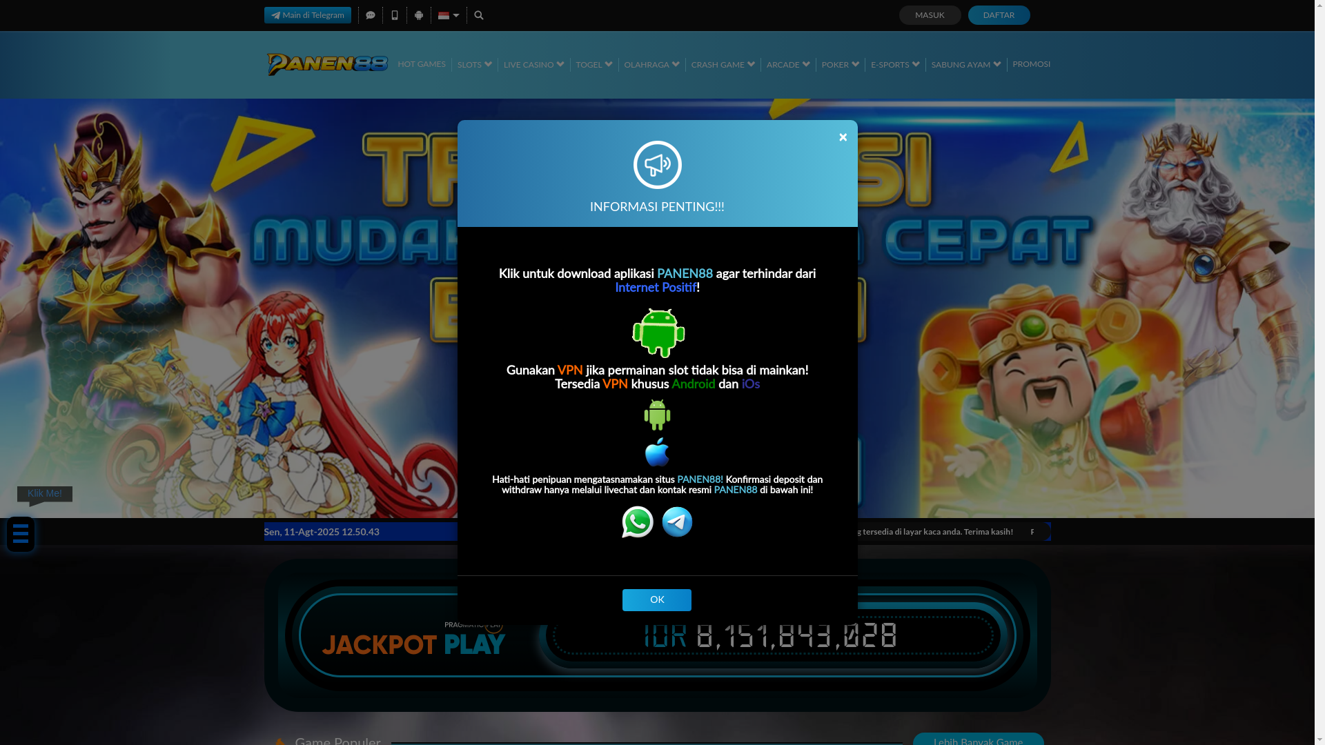 website screenshot of https://panenrejeki88.cfd/