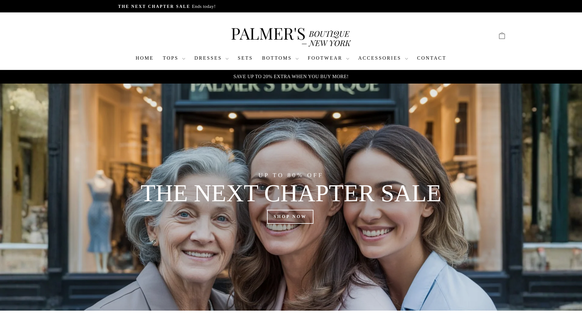 website screenshot of https://palmers-boutique-newyork.com/