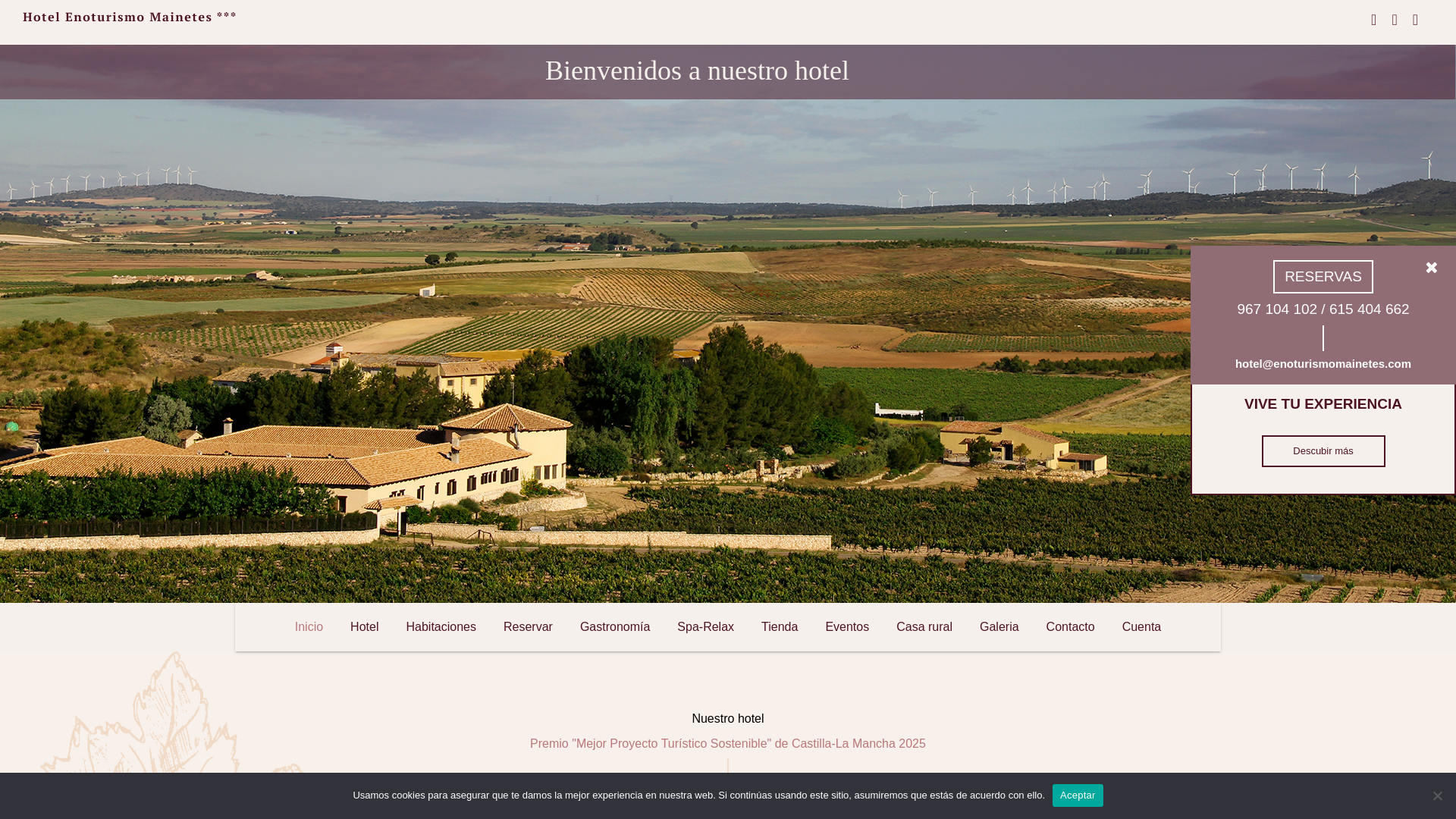 website screenshot of https://enoturismomainetes.com