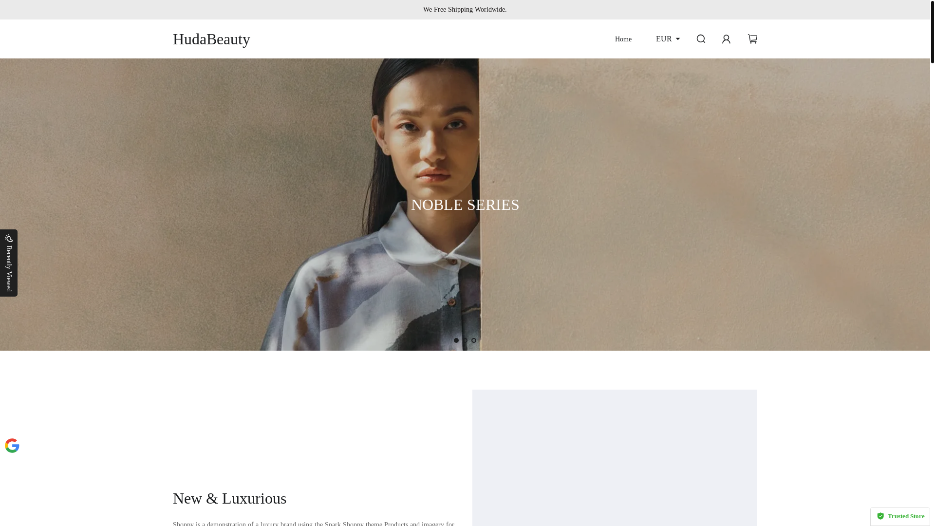 website screenshot of https://hudabeauty.click/