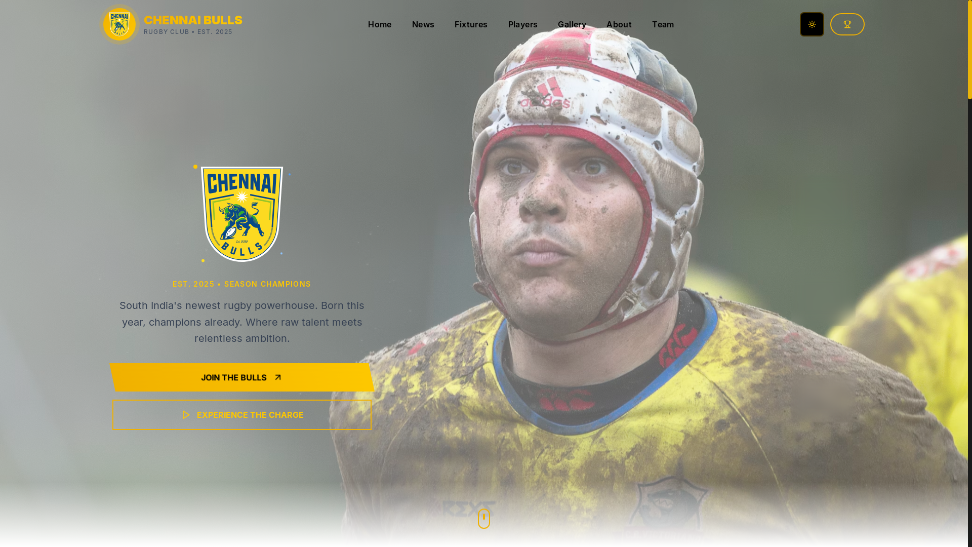 website screenshot of https://chennaibullsrugby.com/