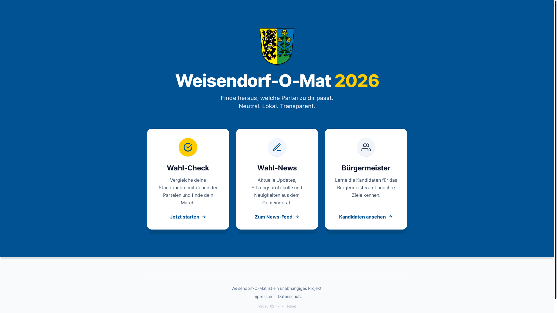 website screenshot of https://weisendorf-o-mat.cloud/