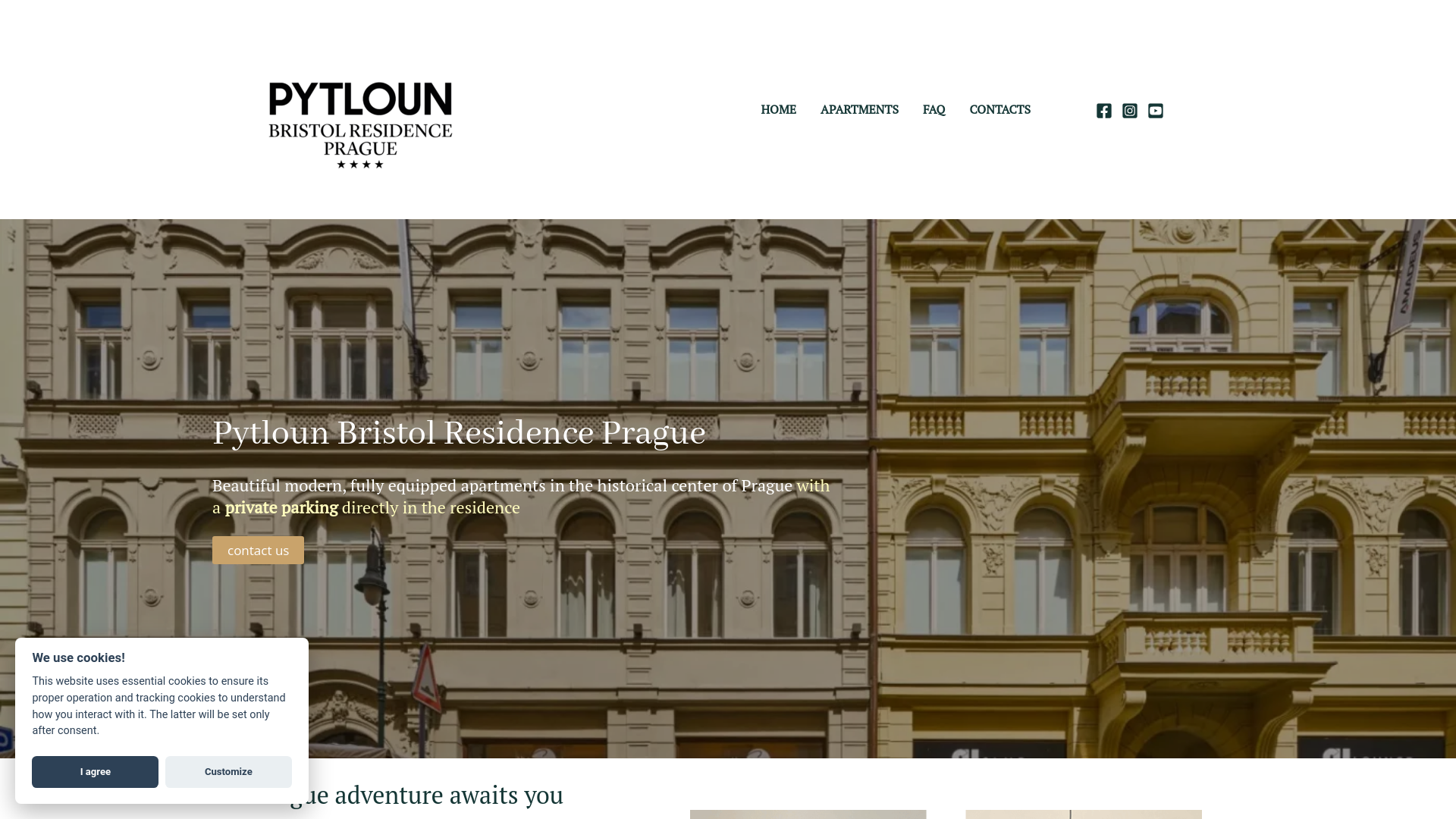 website screenshot of https://pytlounbristolresidence.eu