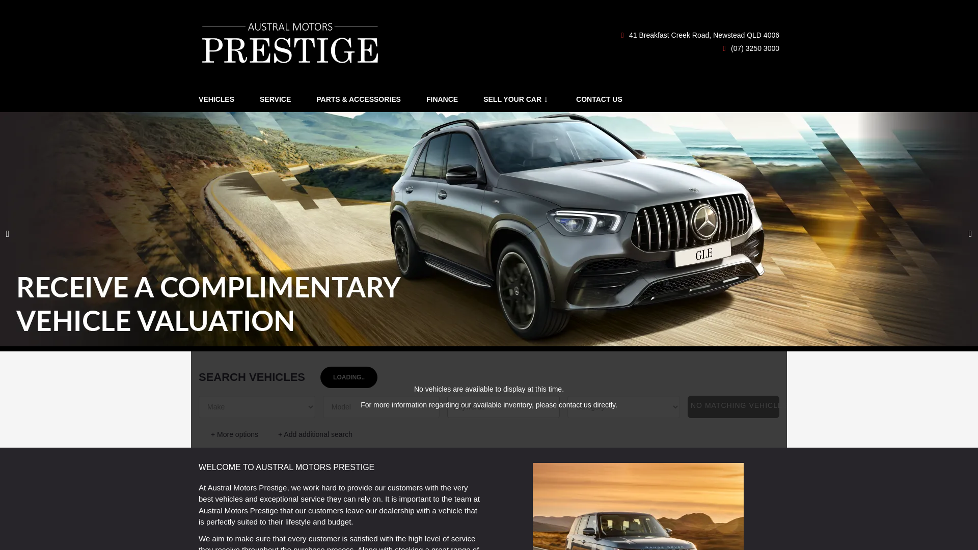 website screenshot of https://australprestige.com.au