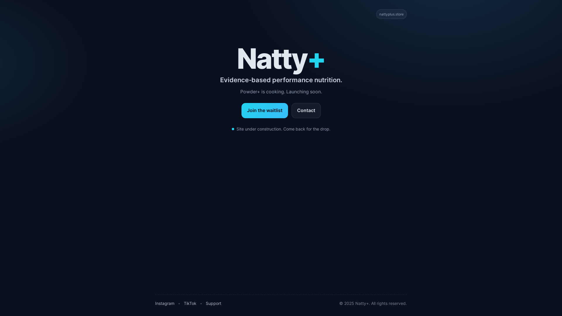 website screenshot of https://nattyplus-coming-soon.pages.dev/