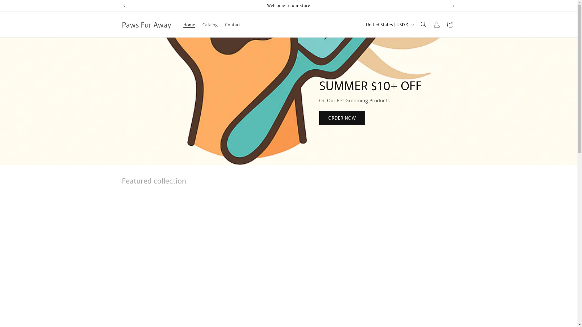 website screenshot of https://pawsfuraway.com/