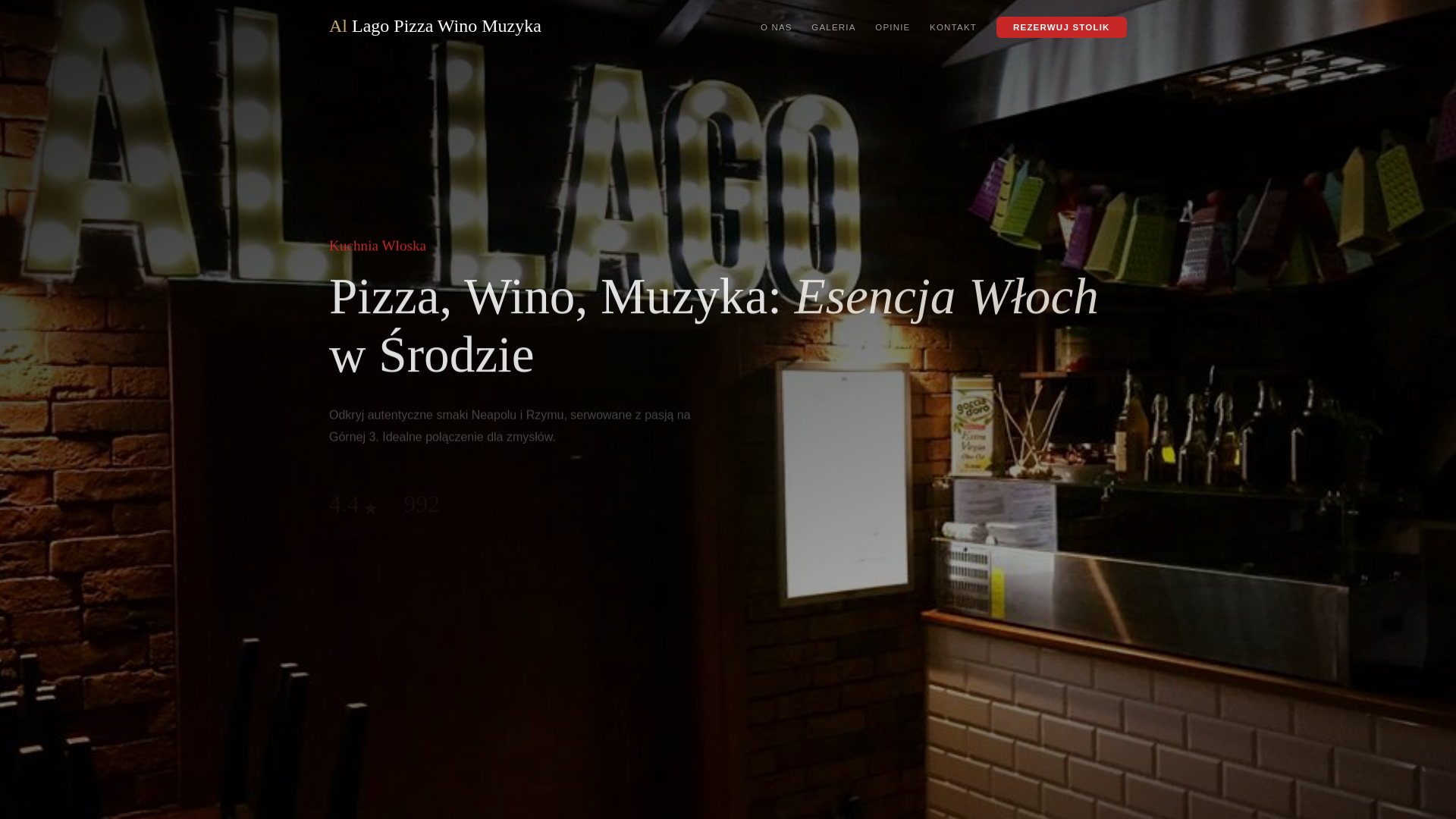 website screenshot of https://al-lago-pizza-wino-muzyka.pages.dev/
