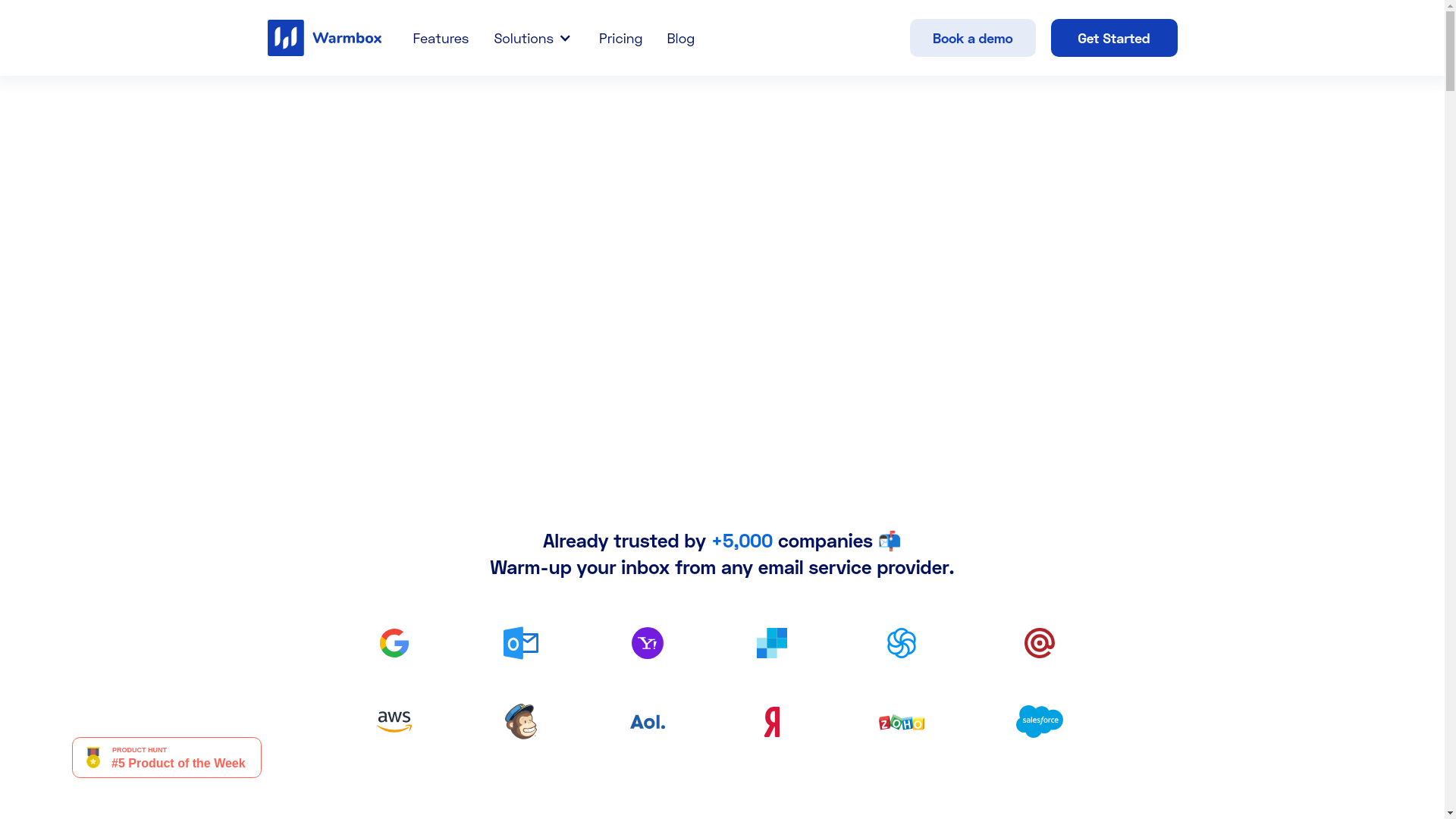 website screenshot of https://warmboxmail.com/
