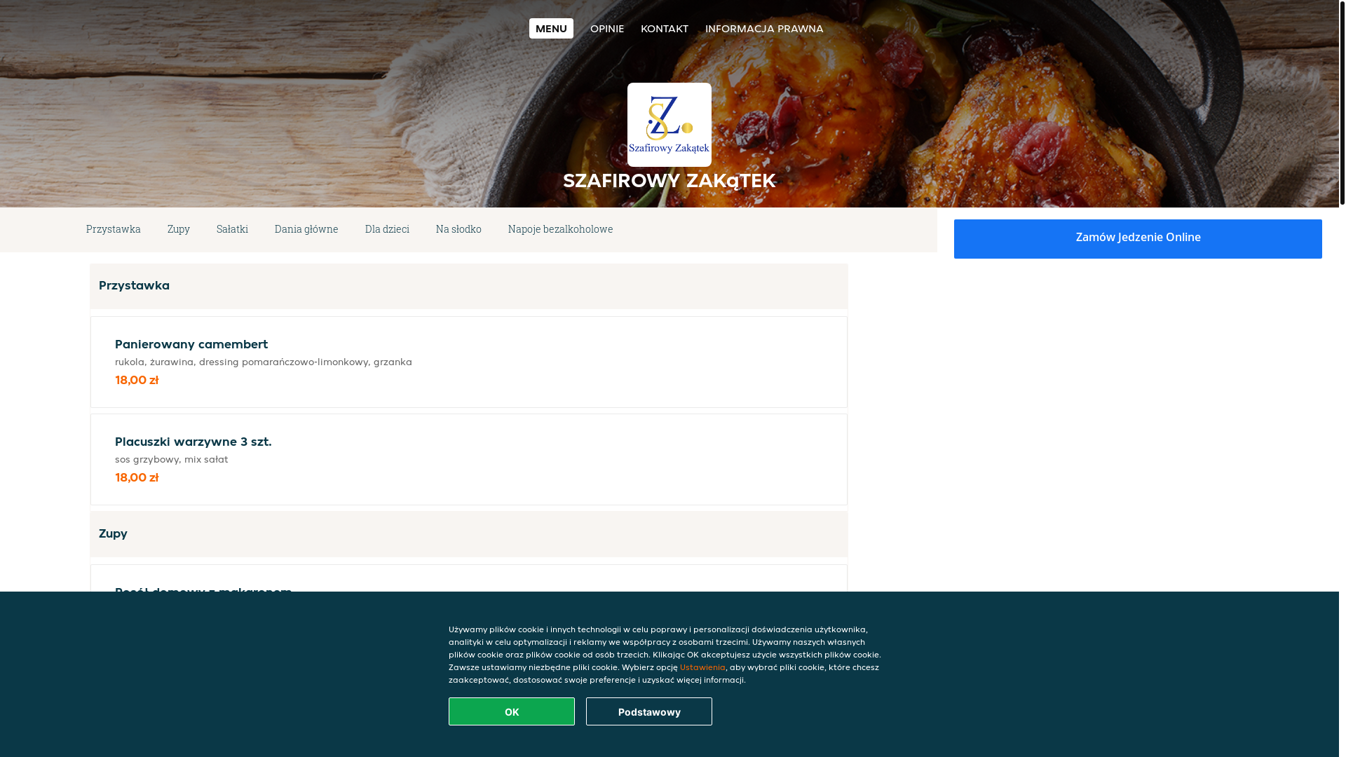 website screenshot of https://szafirowy-zakatek-lubin.pl/