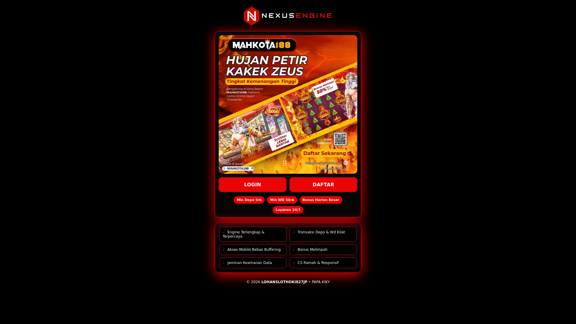 website screenshot of https://lohanslothoki827jp.com/