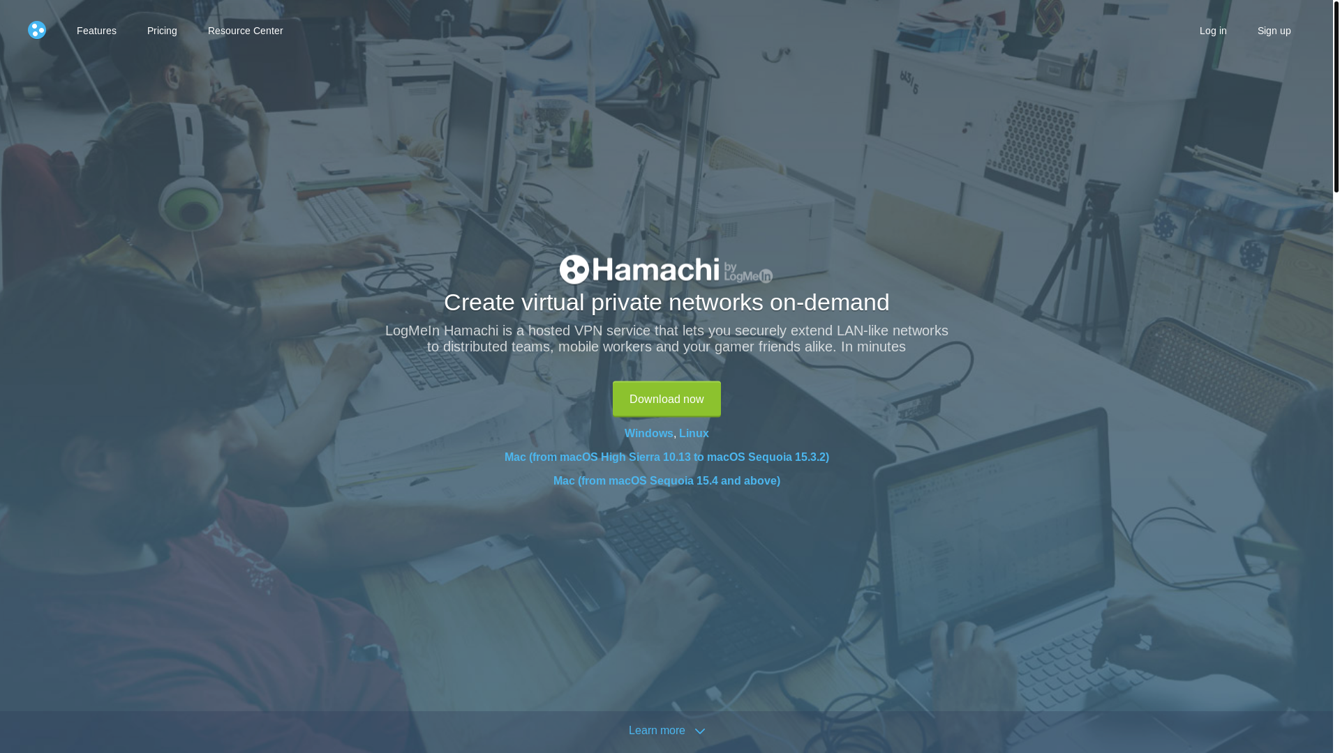 website screenshot of https://vpn.net/