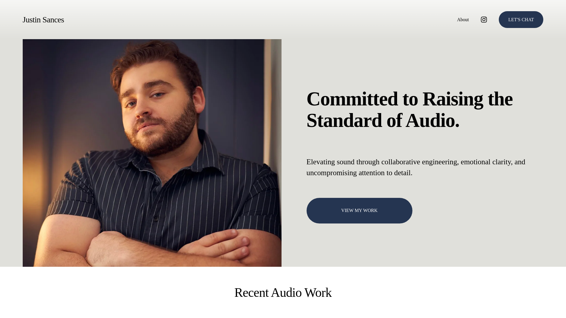 website screenshot of https://justinsances.com/
