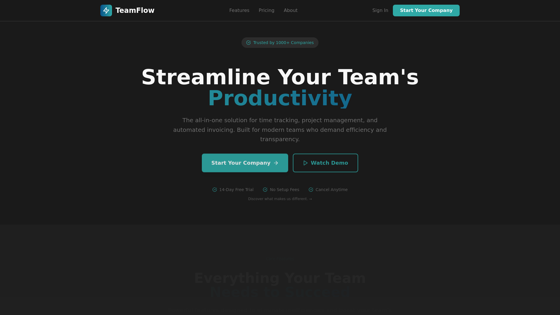 website screenshot of https://teamflow.pages.dev/