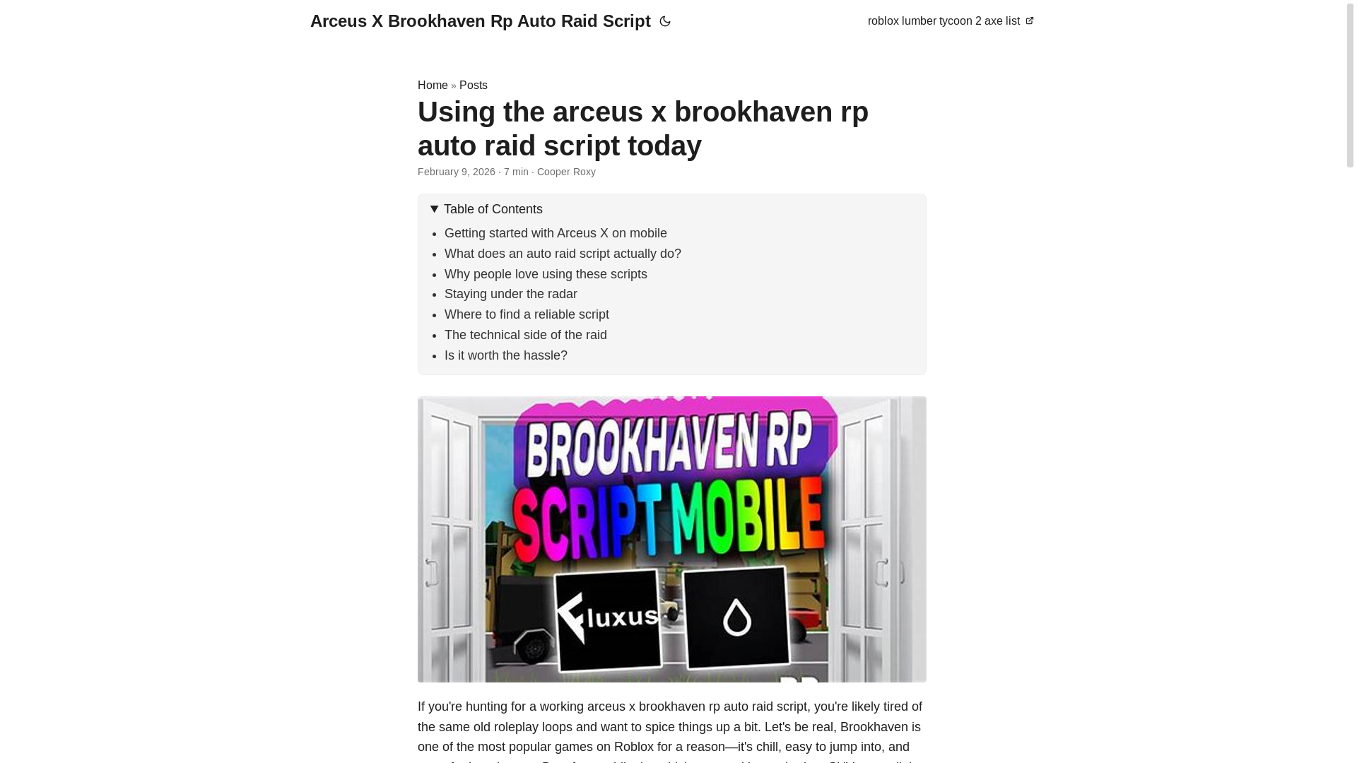 website screenshot of https://arceus-x-brookhaven-rp-auto-raid-script.pages.dev/