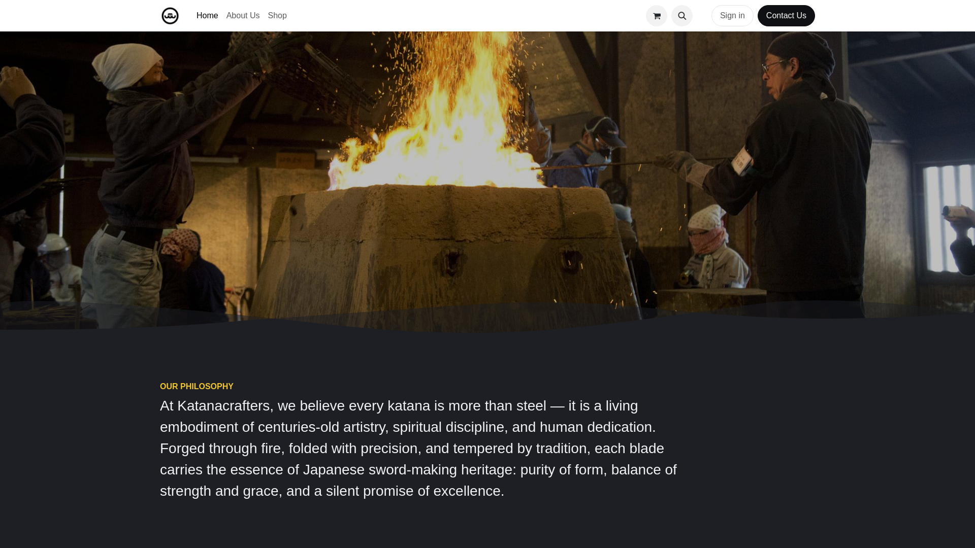 website screenshot of https://katanacrafters.com/