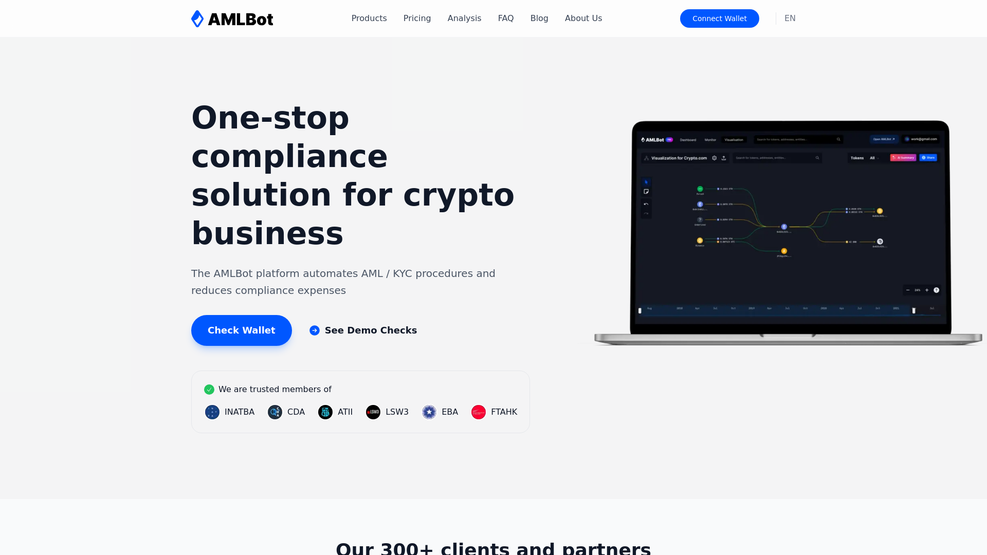 website screenshot of https://aml-free.com