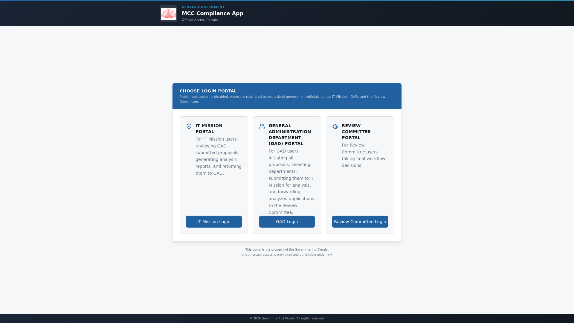 website screenshot of https://mcccompliance-kerala.in/