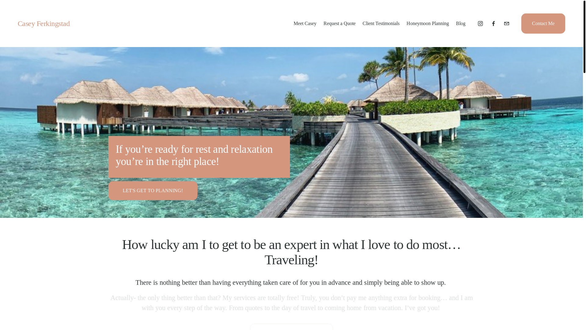website screenshot of https://caseythetravelconcierge.com/