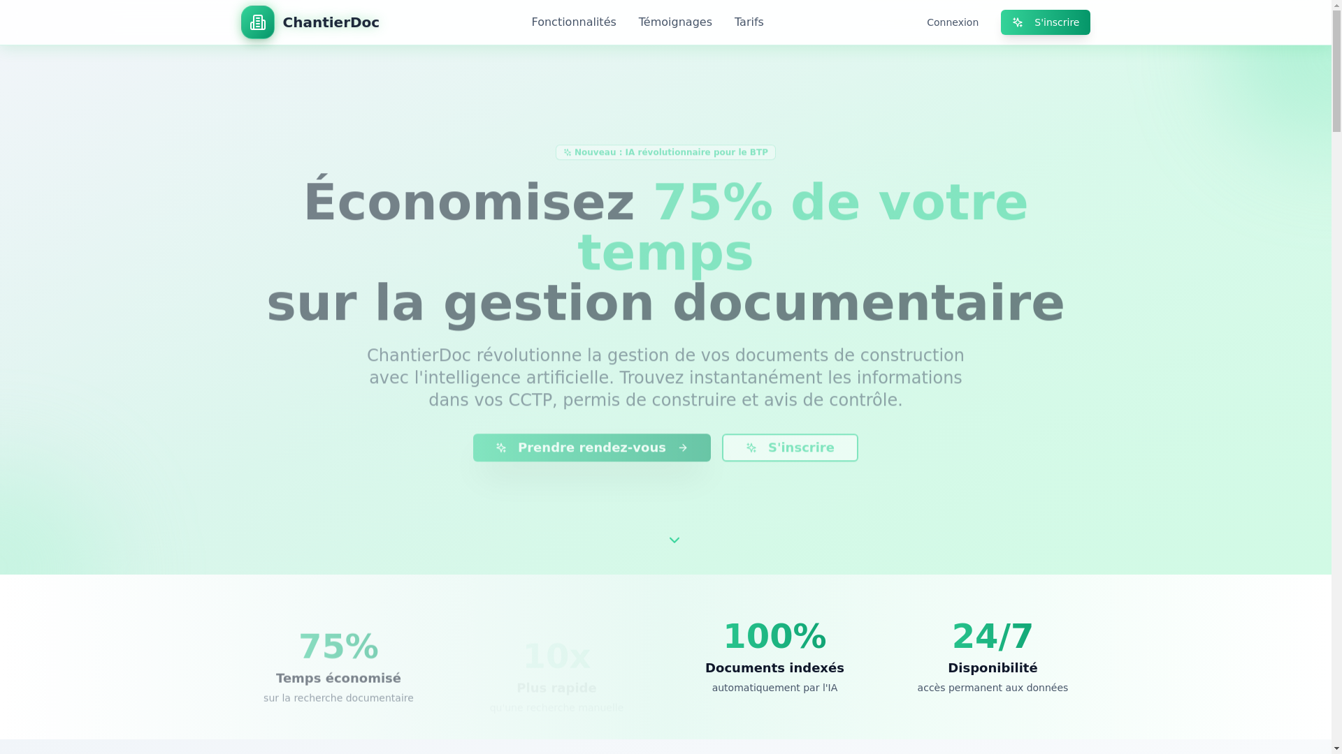 website screenshot of https://chantierdoc-feature.pages.dev/